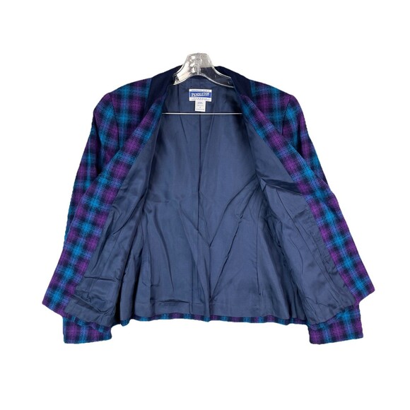 Vintage Pendleton Women 8 2 Piece Suit Blazer Skirt Virgin Wool Tartan Plaid 80s - Picture 6 of 16